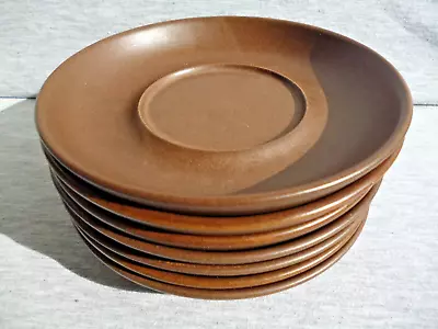 Buy Denby Langley Studio - Mayflower - SAUCERS X 7 - 1960's - Brown - Great Cond • 5.99£