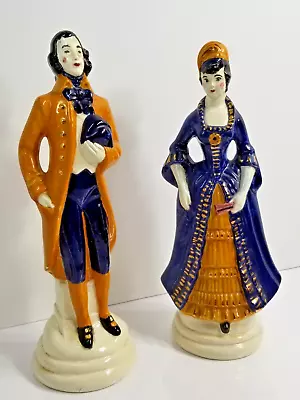 Buy Rare Vintage Male & Female Porcelain Figurines In Handpainted Italian Dress • 185£