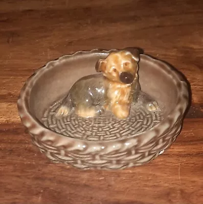 Buy Vintage Wade Puppy Dog In A Basket Trinket Dish - German Shepherd/Alsatian • 5.99£