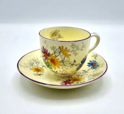 Buy Crown Staffordshire Tea Cup And Saucer Set  Rare Antique Bone China Floral Daisy • 34.95£