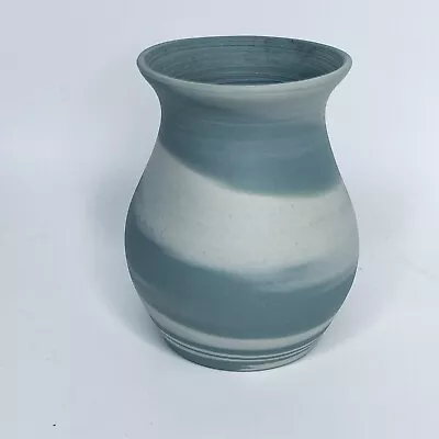 Buy POG Crafts Studio Pottery Small Vase Matte Blue/Green/White Swirls Signed • 12£