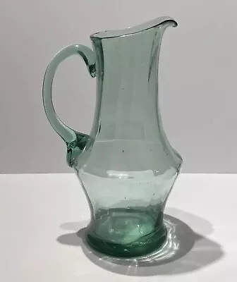 Buy Antique Victorian (c1880) Handblown Glass Water Jug / Vase - Aqua Green Tinted • 45£
