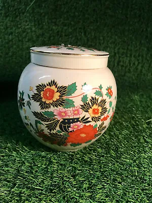 Buy Vintage Sadler Ginger Jar/tea Caddy 5.25” High With Lid - Floral Pattern • 6.98£