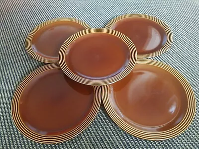 Buy Five 5 Vintage 1970s Retro Hornsea Heirloom Brown Dinner Plates (10  25.5cm Dia) • 12£