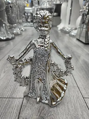 Buy Crushed Diamond Cinderella Crystal Gypsy Bride Snow White Silver Ornament Shelve • 19.99£