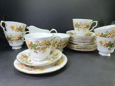 Buy Lovely Vintage Queen Anne Bone China Tea Set Cups Saucers  Medina  Autumn Leaves • 40£
