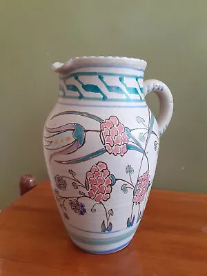 Buy X Large 25cm 10  Early COLLARD HONITON Water Jug Pitcher Handpainted Pink Flower • 39£