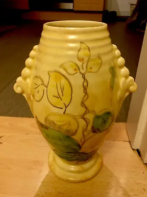 Buy Vintage Kensington Ware KPB Pottery Art Deco Vase Abstract Leaf Orme England • 50£