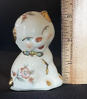 Buy Shawnee PUPPY DOG Figurine Gold Trim Figure W/ Floral Decals HTF -  NICE! • 120.37£