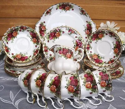 Buy Royal Albert OLD COUNTRY ROSES 21 Pce Tea Set - Display Cabinet Condition. • 73.40£