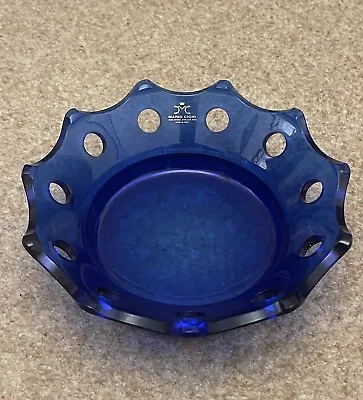 Buy Mario Cioni Cobalt Blue Italian Crystal Glass Ashtray Bowl Dish Vide-poche 18cm • 24£