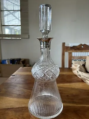 Buy Antique Heavy Thistle Cut Crystal Glass Decanter  • 63£