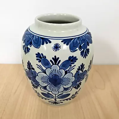 Buy Royal Delft De Porceleyne Fles Blue Small Vase Floral Vintage 1979 Signed 11cm • 30£