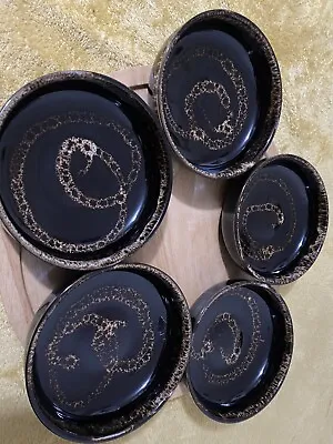 Buy 6 X CEREAL BOWLS FOSTERS HONEYCOMB DRIP GLAZE CORNISH POTTERY EX. CONDITION • 17.99£