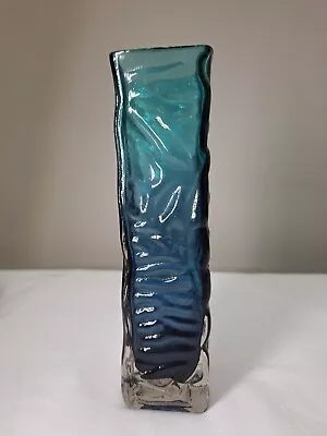 Buy 1970’s Ocean Blue Japanese Tajima Glass Bark Vase Vintage / Retro • 12£