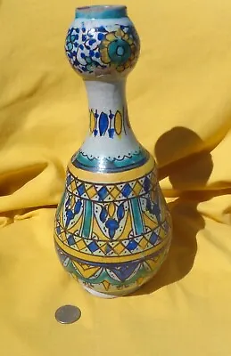 Buy ANTIQUE 19th Cent. MOROCCAN PAINTED CERAMIC BOTTLE/VASE (A) • 91.11£