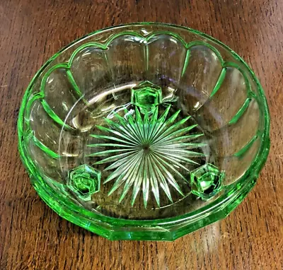 Buy Large Vintage Green Glass Footed Bowl • 12£