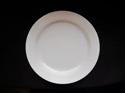 Buy Pair White/Ivory Ribbed Poole Pottery 26cm Dinner Plates Vintage / Retro • 12.95£