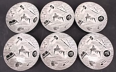 Buy 6x Vtg RIDGWAY 'HOMEMAKER' Staffordshire Black & White Ceramic Bowls/ Dishes C98 • 10.49£