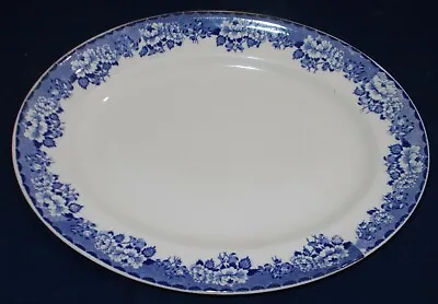 Buy Antique Scottish Flow Blue Britania Pottery Peony Pattern Platter Good Condition • 15£