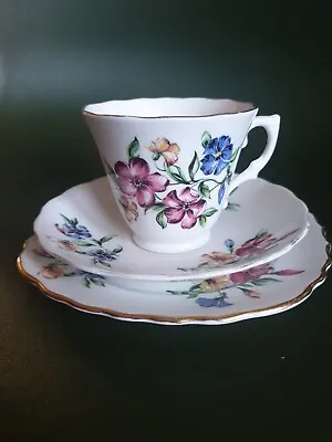 Buy Vintage Colclough Bone China Tea Trio - Cup Saucer & Cake Plate • 8.99£