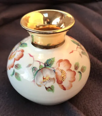 Buy Prinknash Vase White Floral Gold  Gloucester Pottery • 5.50£