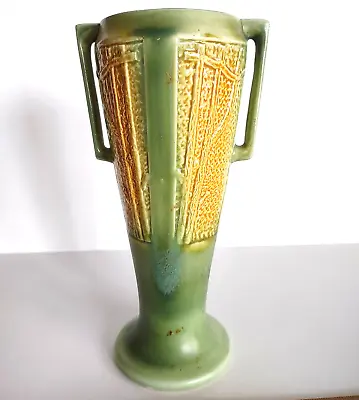 Buy 1930's Local Red Wing Union Stoneware Co Green Art Deco Handled Urn Vase *9.75  • 66.38£