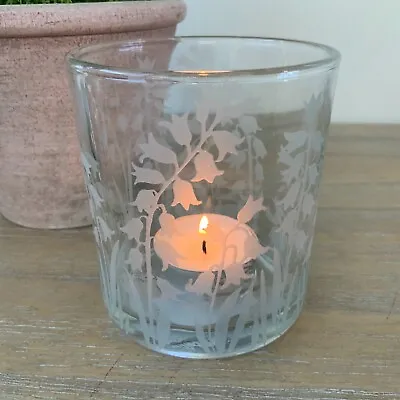 Buy Etched Bluebell Clear Glass Tea Light Candle Holder Gisela Graham Mothers Day  • 9.99£