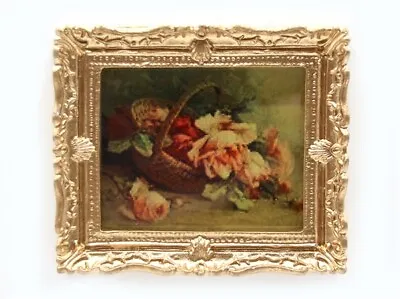 Buy Dolls House Miniature 1/12th Scale Roses Picture In A Gold Chunky Frame Y194 • 3.59£