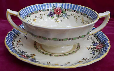 Buy Royal Doulton The Vernon Cream Soup Bowl Saucer S D5124 Floral Antique Cup • 31.94£