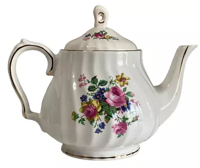 Buy SALEM CHINA English Collection TEA POT Floral Flowered Swirl Design W/Gold Trim • 23£