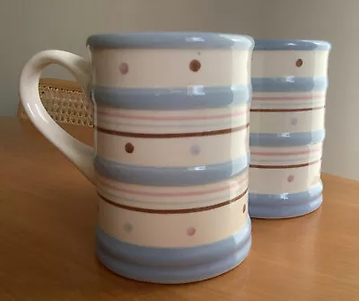 Buy X2 PRICE & KENSINGTON Inc Pristine Pottery Tankard Style Mugs Spots & Stripes • 7£