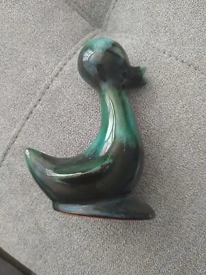 Buy Vintage Blue Mountain Pottery Duck Figurine 5.5” Green Black Drip Glaze  • 23.98£