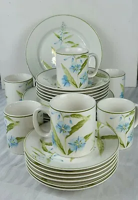 Buy Vintage Tienshan FolkCraft 16 Pcs Dinnerware Set, White W/ Blue Floral Pattern • 164.39£
