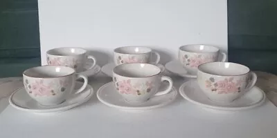 Buy BOOTS Hedge Rose Tea Cups And Saucers Set Of 6 Cups & 6 Saucers Rose Pattern • 15£