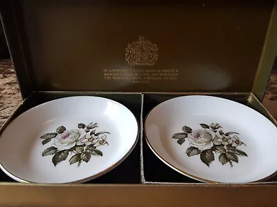 Buy Royal Worcester Fine Bone China Boxed Set Of Two Trinket/Pin Dishes • 11.99£