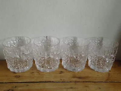 Buy Vintage Whitefriars Geoffrey Baxter Bark Glacier Whisky Rocks Glasses X 4 • 40£