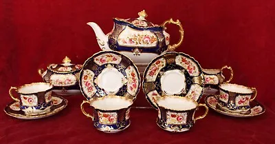 Buy Superb Rare Shape Antique Hammersley Tea Set, Patt.# 12854, Hand-painted Flowers • 74£
