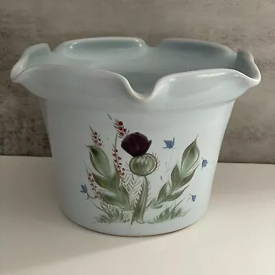 Buy Buchan Thistleware Hand Painted Stoneware Planter Flower Pot Ruffled Scotland • 64.50£
