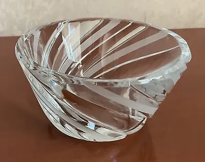 Buy Royal Brierley Cut Crystal Bowl - Signed - Vintage. Striped Design • 15£