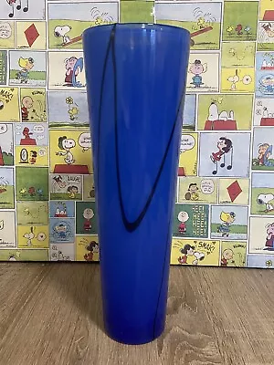 Buy Stunning Kosta Boda Blue & Black Tall Anna Ehrner Glass Vase, Model 40062, Rare • 45£