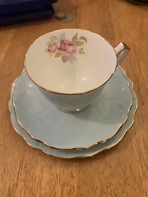 Buy Aynsley Crocus Palest Blue Tea Set , Tea Cup, Saucer, And Side Plate • 35£