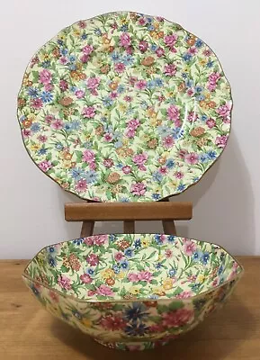 Buy Vintage Royal Winton Grimwades “Kew” Floral Chintz Bowl Dish And Luncheon Plate  • 13.50£