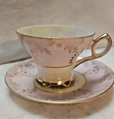 Buy Vintage China Tea Cup Saucer Set Pastel Pink &White Gold Gilt Japan • 19.44£