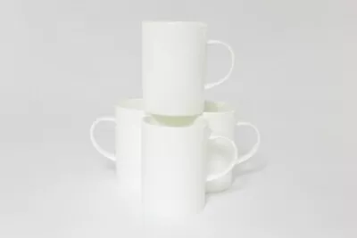 Buy  Stylish Set Of 4 Plain White Bone China Contemporary Mugs • 19.95£
