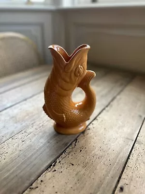 Buy New Orange Fish Glug Jug Ceramic Pottery • 15£