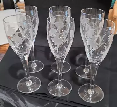 Buy Gleneagles Crystal, Springtime, Fuchsias, 6 X White Wine Glasses, • 42.68£