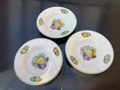Buy Three Prinknash Pottery, Gloucester Summer Fruits Pattern Cereal Bowls • 30£