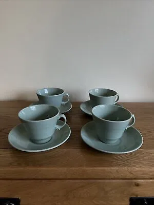 Buy Vintage Woods Ware Beryl Green 4 X Tea Cups & Saucers Very Good Condition • 12£