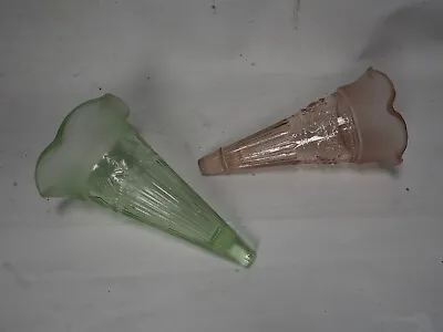 Buy 2 X Bagley ? Glass Vases Green & Pink • 14.99£